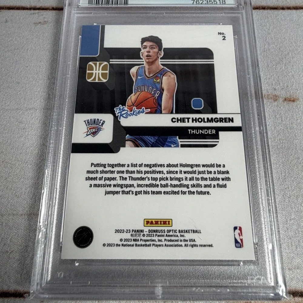 2022 Donruss Optic The Rookies Chet Holmgren RC #2 PSA 10 Gem Mint Thunder
